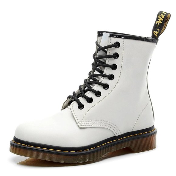 Dr. Martens Shoes - Doc Martens Women's 1460 W Lamper in White Lucido 11821104 - Size US 6